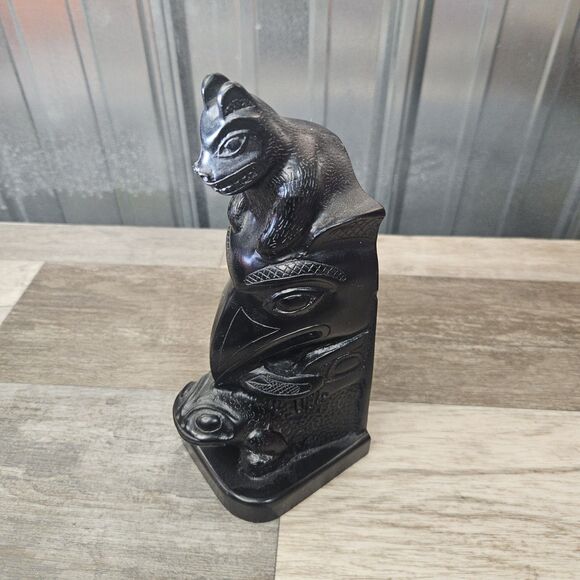 Vintage Boma totem pole Canada Northwest Coast Black  Inca NiCE 1964 - Picture 3 of 8